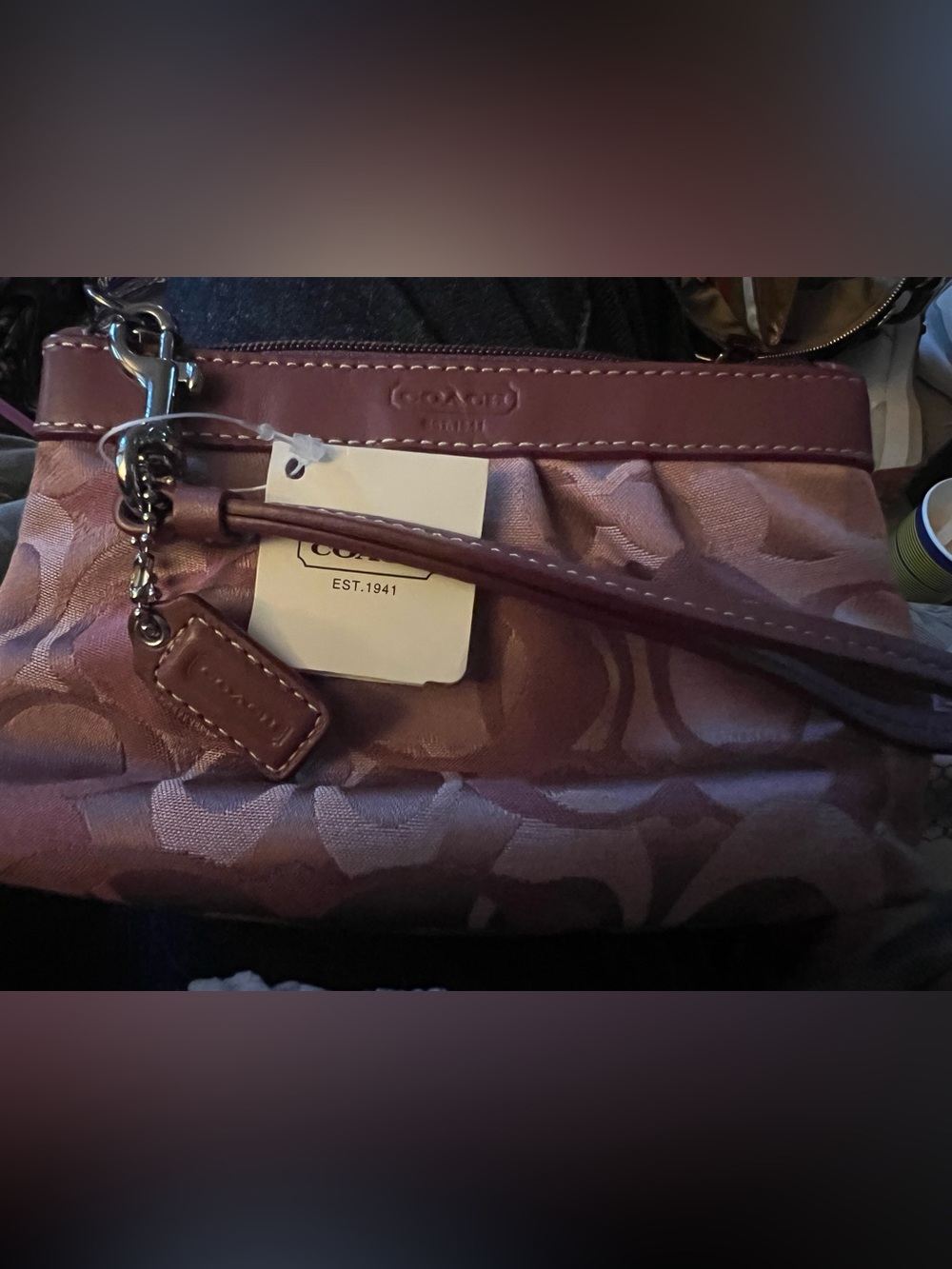 Coach Signature Wristlet NWT